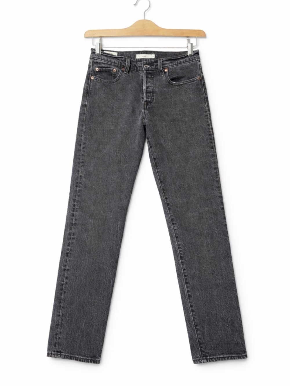 Levi’s Premium Wedgie Straight Jeans Black Wash Size 26 High Rise Vintage Fit